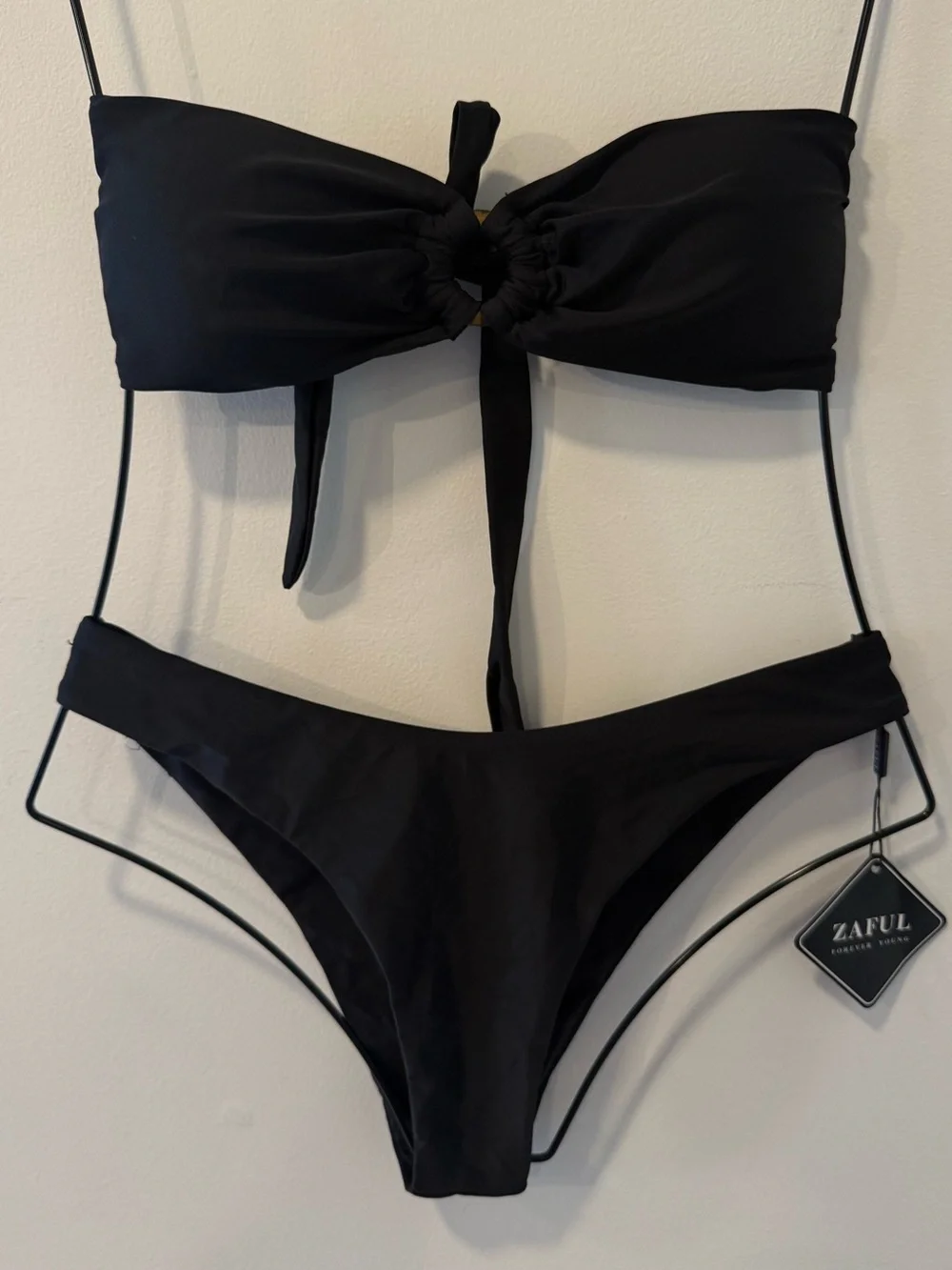 Zaful Black Bandeu Top Size M NWT #Lux-Swim-C